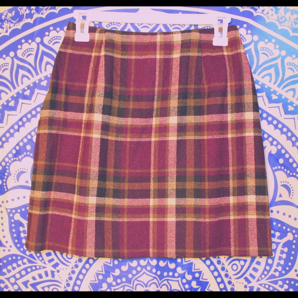 VINTAGE purple plaid skirt